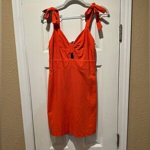 Tie Straps Orange Summer Dress